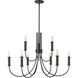Potiss 9 Light 34 inch Matte Black Chandelier Ceiling Light